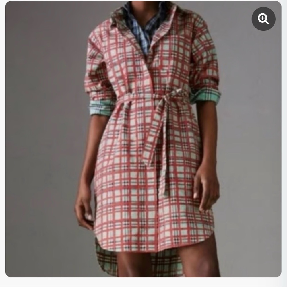 Burberry Red and White Plaid Dress
